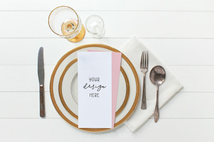 Gold Two-Sided Program/Menu Mockup