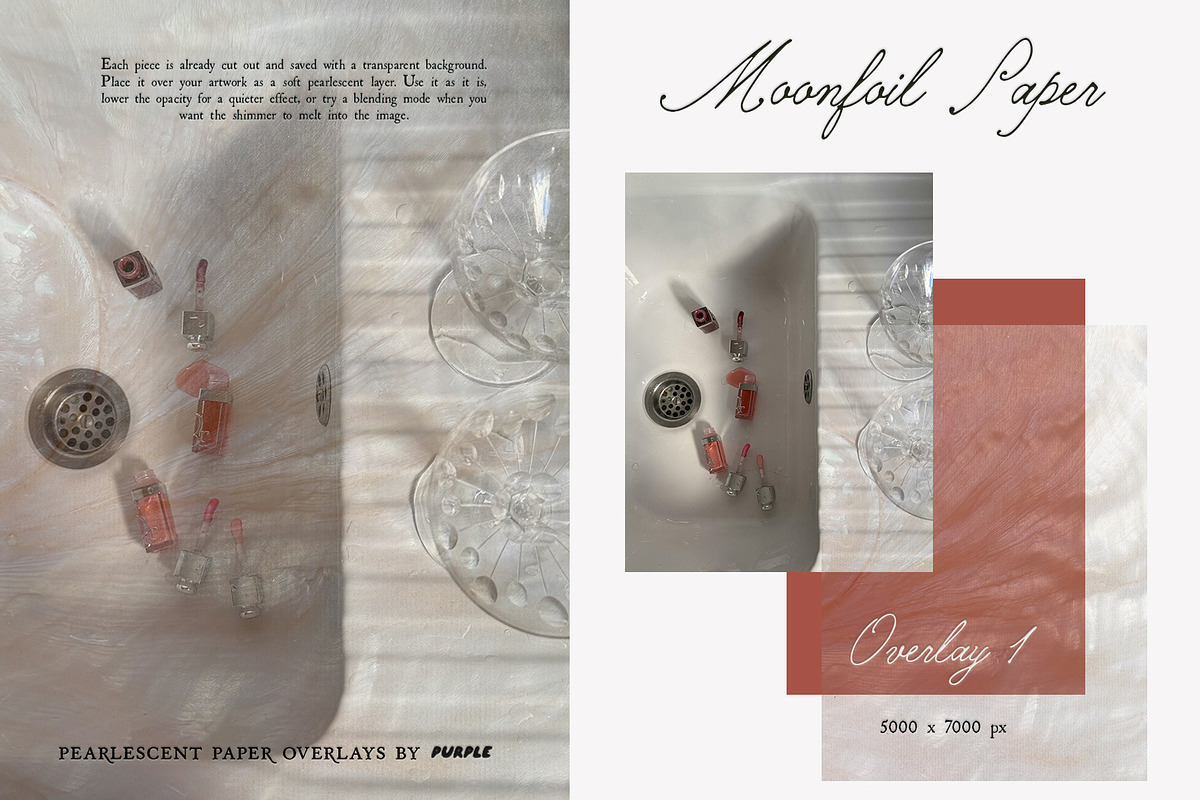 Moonfoil Paper: Pearlescent Overlays, a Texture Graphic by Purple (Photo 2 of 19)