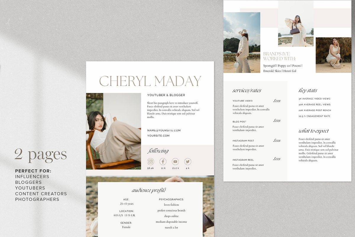2 Page Media Kit Canva Template, a Templates & Theme by Tabitha Emma (Photo 5 of 5)