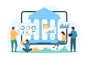 Banking mobile app financial data, a Finance Illustration by Flashvector