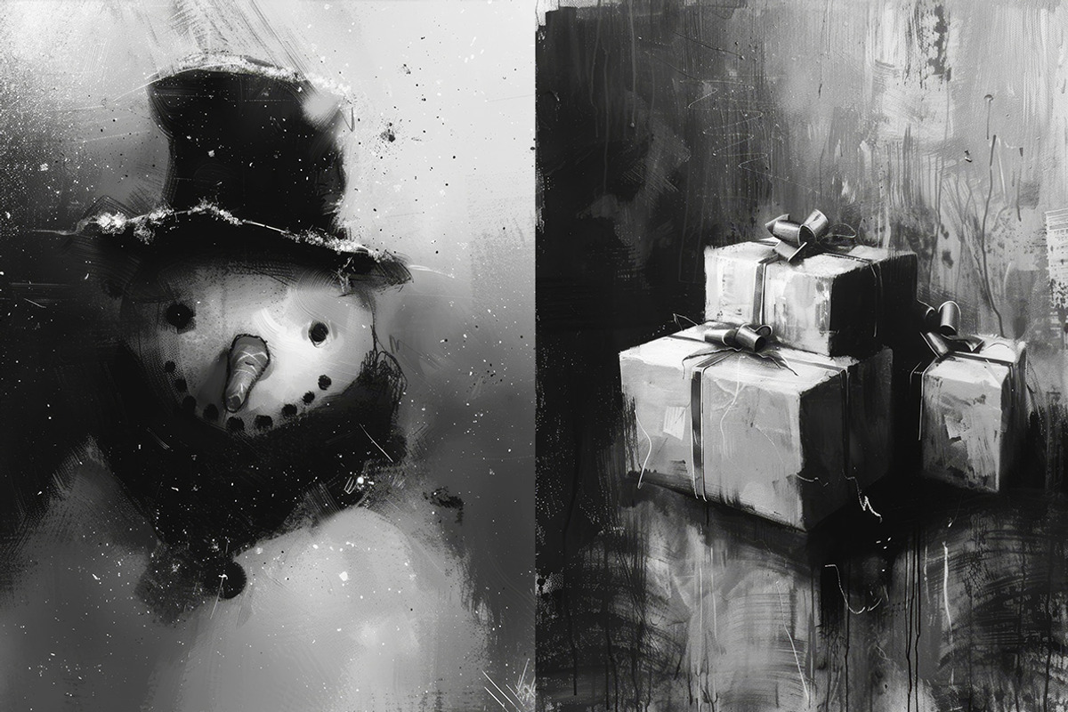 Dark Christmas - 141 images, a Seasonal Illustration by Handmadefont (Photo 8 of 19)