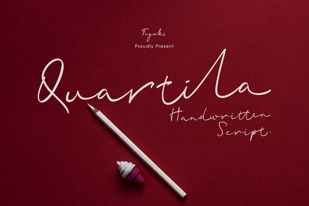 Quartila, a Script Font by rudiSasori (Photo 1 of 12)