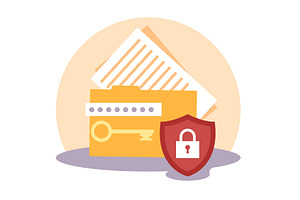 Personal folder with lock and key, a Finance Illustration by YummyBuum