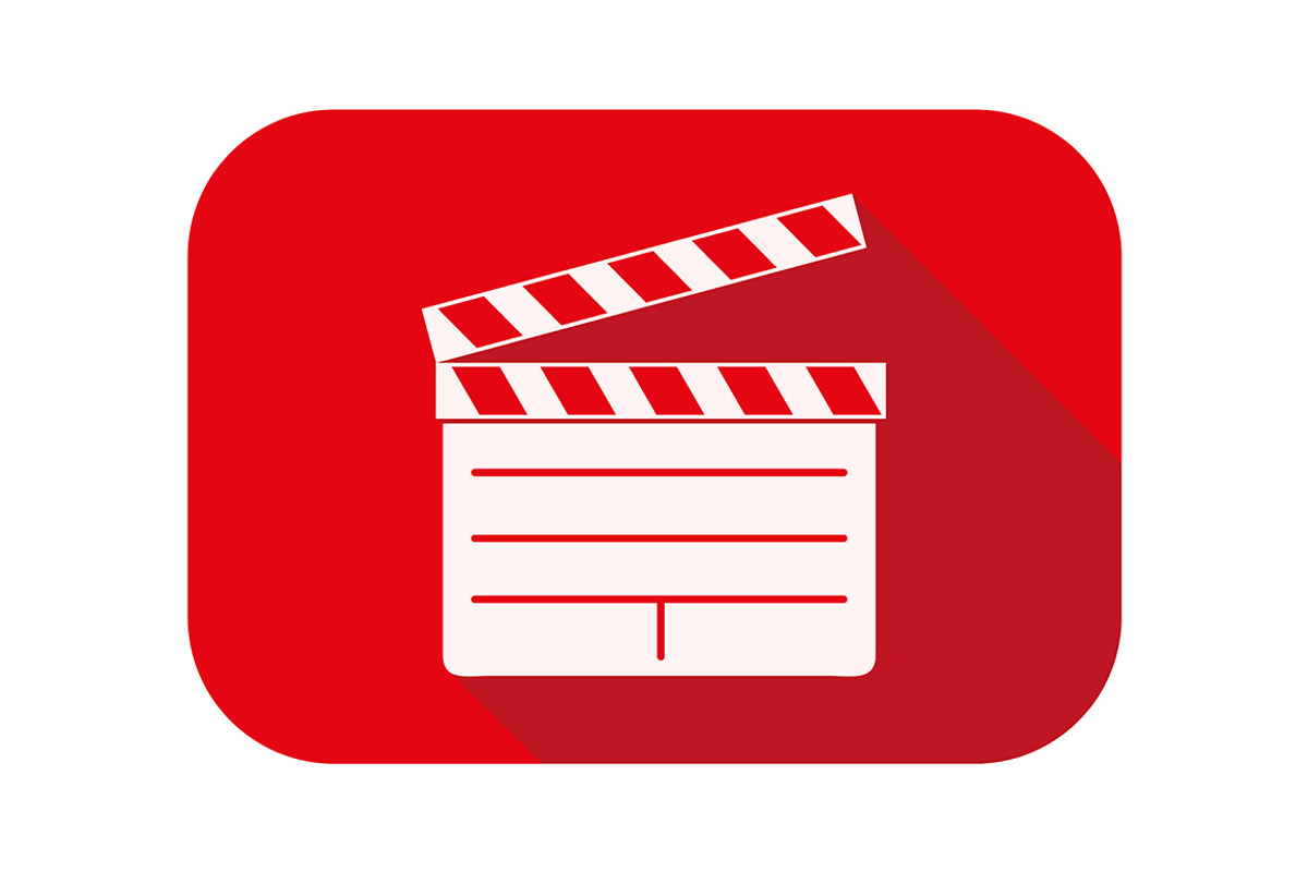 Movie and broadcast flat icons set preview 3