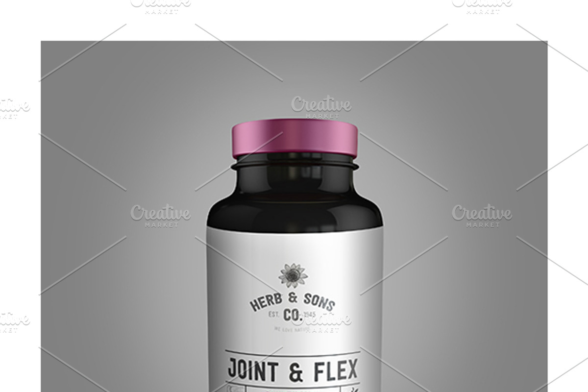 Realistic Pills Bottle V2, a Product Mockup by Black.dot™ (Photo 5 of 5)