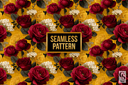 Red and Gold Roses Digital Paper, a Pattern Graphic by Creative Store (Thumbnail 4 of 5)