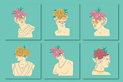 Antique statues and flowers, a Decorative Illustration by Popova (Thumbnail 7 of 11)
