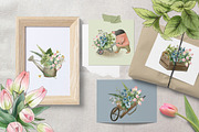 Vintage Watercolor Gardening Clipart, an Animal Illustration by JSolomatina (Thumbnail 3 of 13)