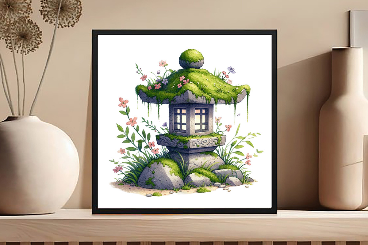 Japanese Garden Watercolor Clipart, an Illustration by DreamCafeArt (Photo 5 of 7)