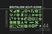 Brutalism Sci-fi Icons/Elements, an Object Graphic by Design.Icyruin (Thumbnail 1 of 2)