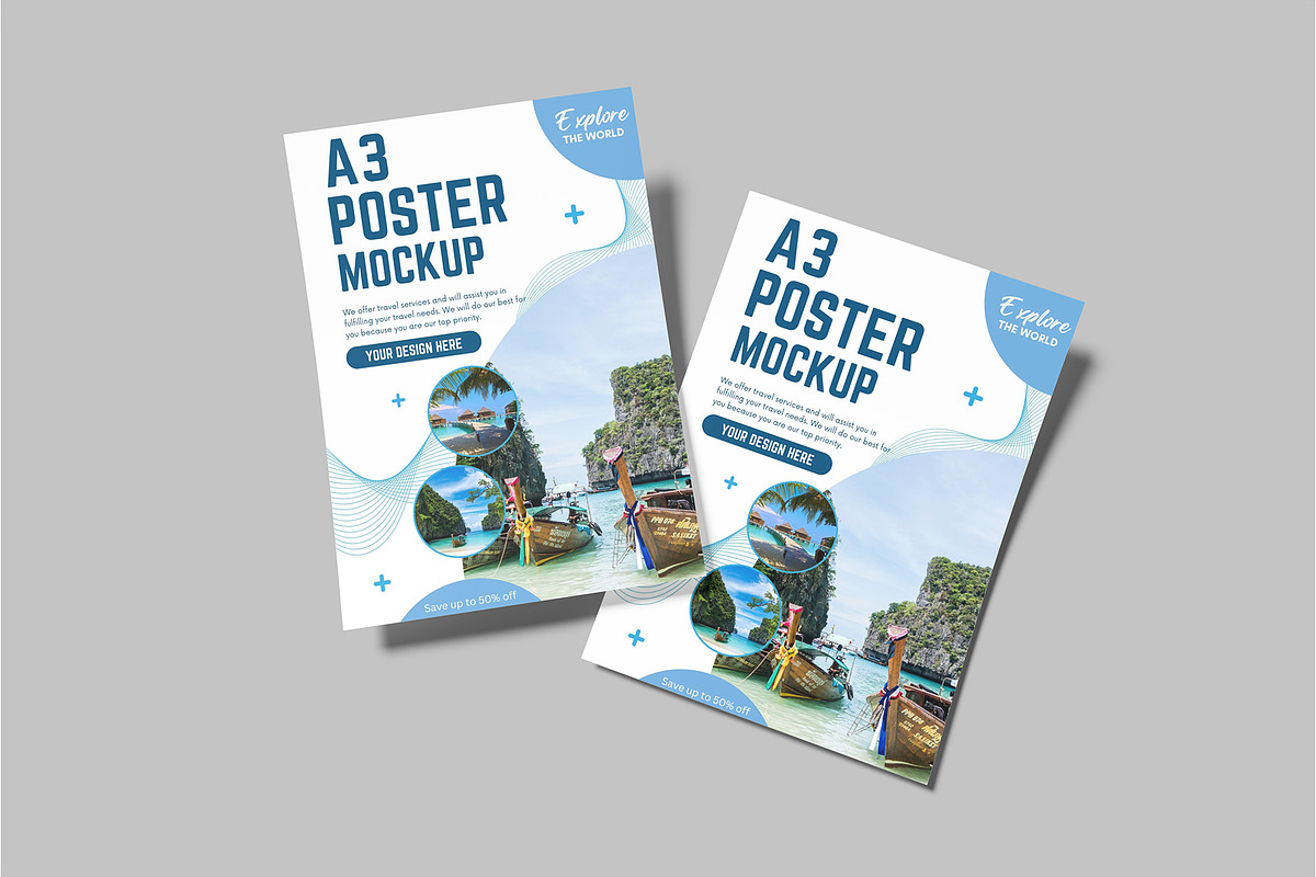 A3 Poster Mockup, an Advertising Mockup by Bangdastudio (Photo 7 of 7)