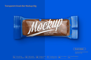 Transparent Chocolate Bar Mockup 50g