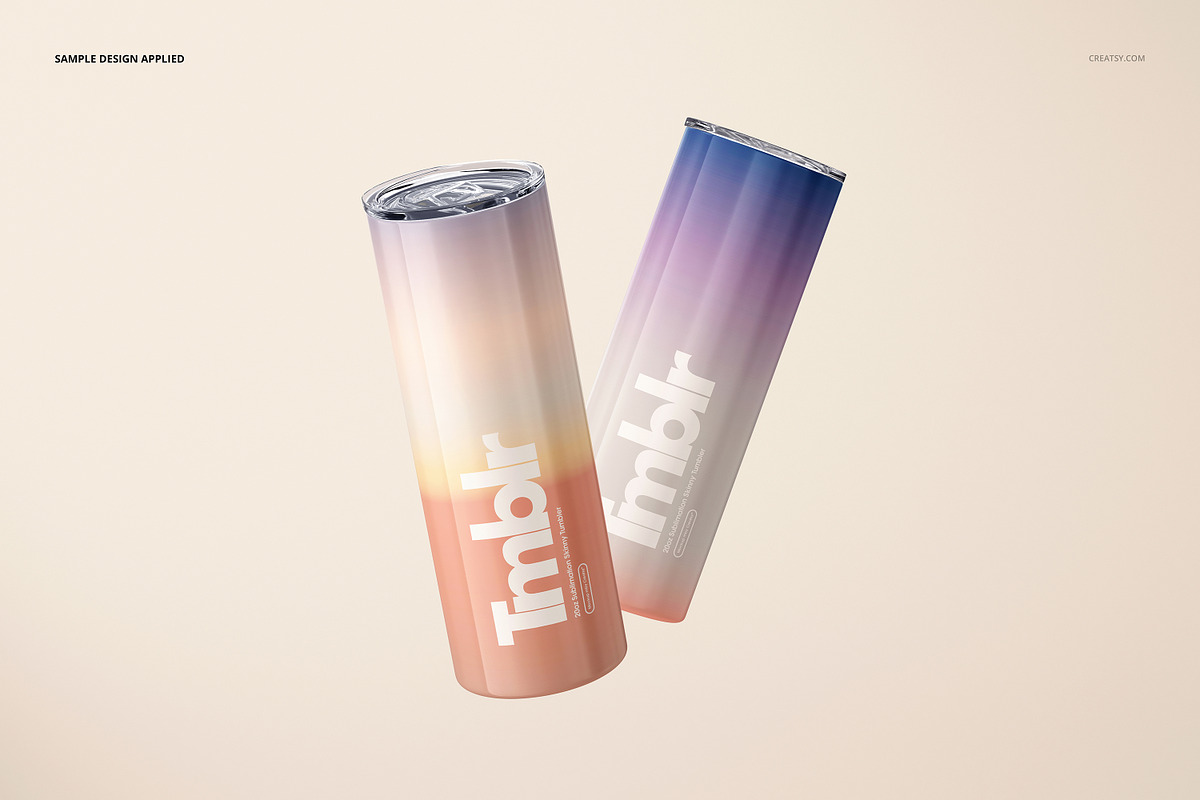 20oz Skinny Tumbler Mockup Set, a Cups & Container Mockup by creatsy5 (Photo 7 of 16)