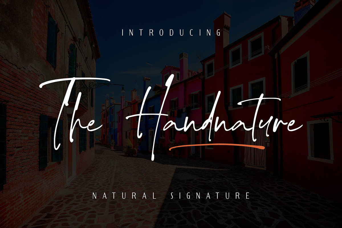 The handnature - Natural Signature, a Script Font by Almarkhatype (Photo 1 of 10)