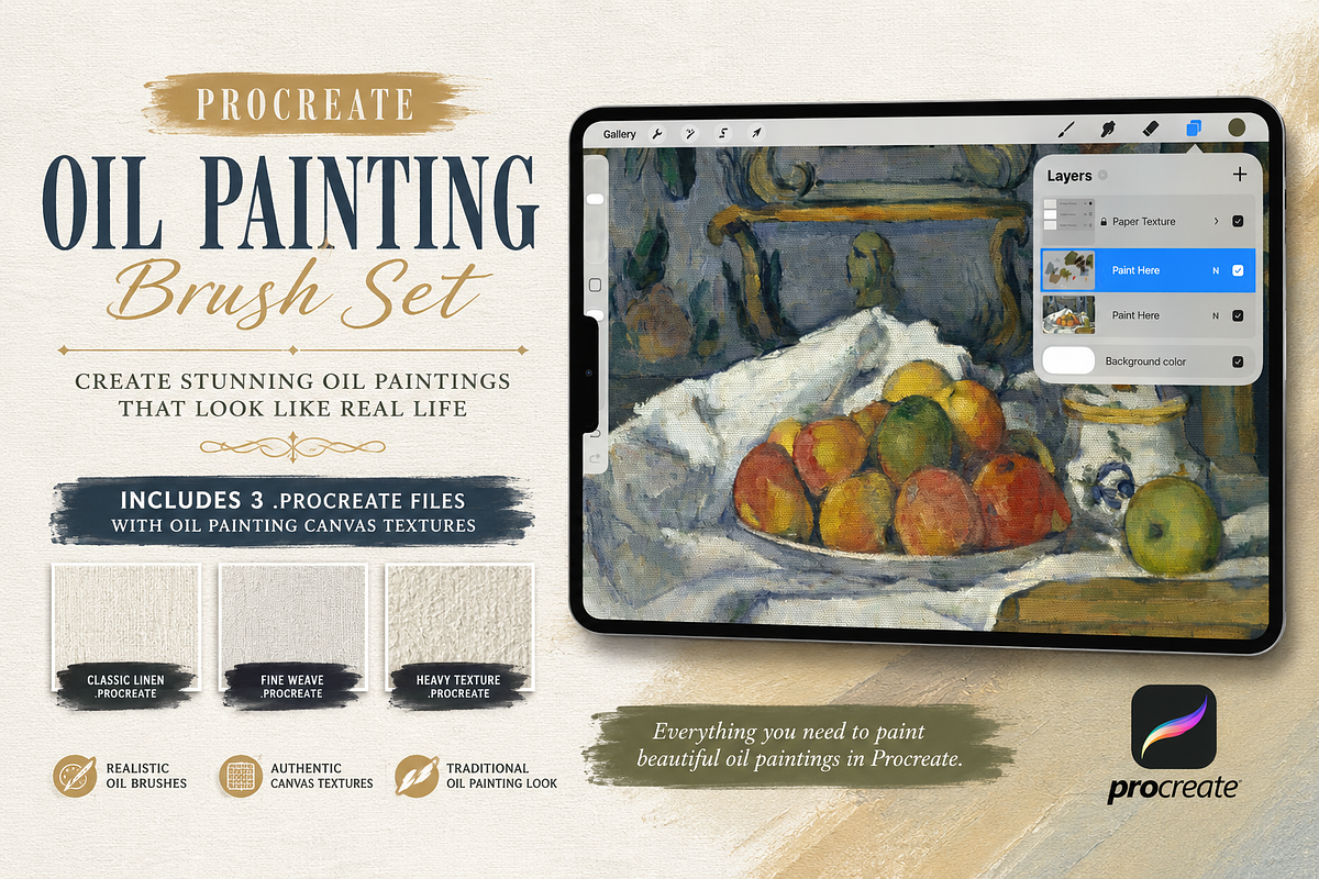 Oil & Thick Impasto for Procreate, a Brush Add-On by Wicked Creative (Photo 5 of 12)