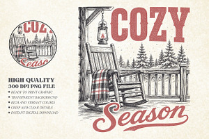 Vintage Cozy Season Christmas Design, a Seasonal Illustration by Libby Wishes
