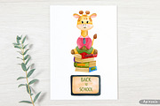 Watercolor Back to School and Animal, an Animal Illustration by Apixsala (Thumbnail 9 of 12)