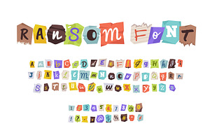 Ransom font. Colorful cutout letters, an Object Illustration by YummyBuum