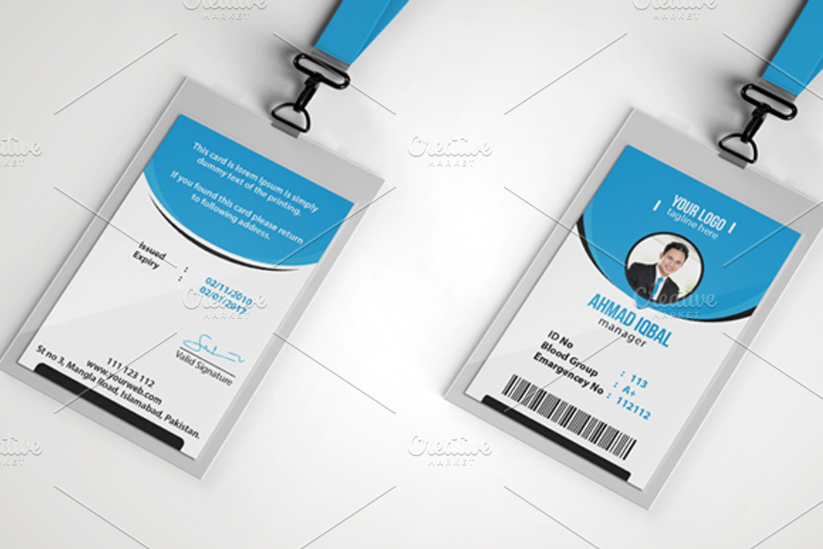 Office ID Card Template, a Card Template by NasirGrfx (Photo 3 of 6)