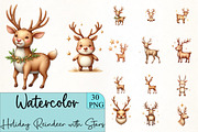 Holiday Reindeer with Stars Clipart, an Illustration by CrexoraLab (Thumbnail 1 of 5)