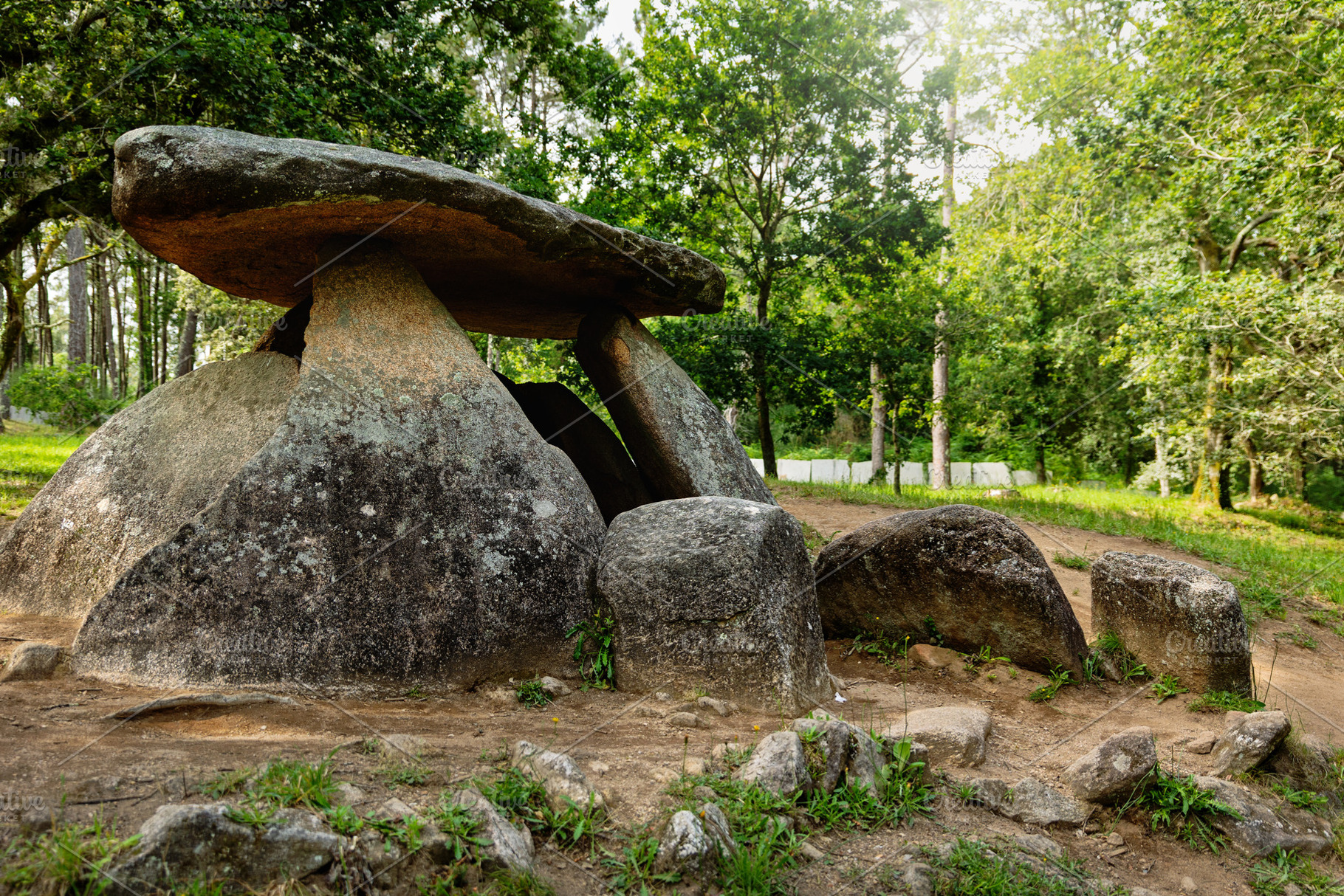 Prehistoric stone dolmen in a green, a Nature Photo by Perpis