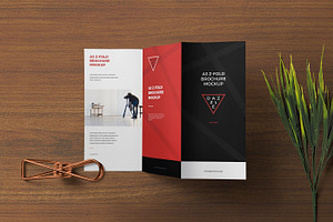 A3 Z Fold Brochure Mockups