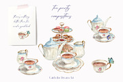 Wisteria Tea Party Watercolor, a Decorative Illustration by Catch the Dream Art (Thumbnail 7 of 13)