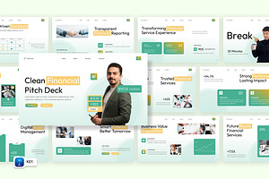 Clean Financial Pitch Deck Keynote, a Presentation Template by Loin Studio