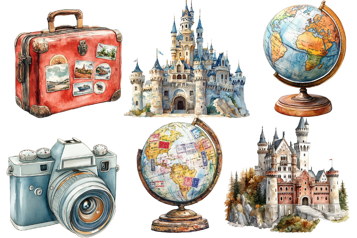 Adventure Around the World Clipart, an Illustration by Designworld (Photo 4 of 6)