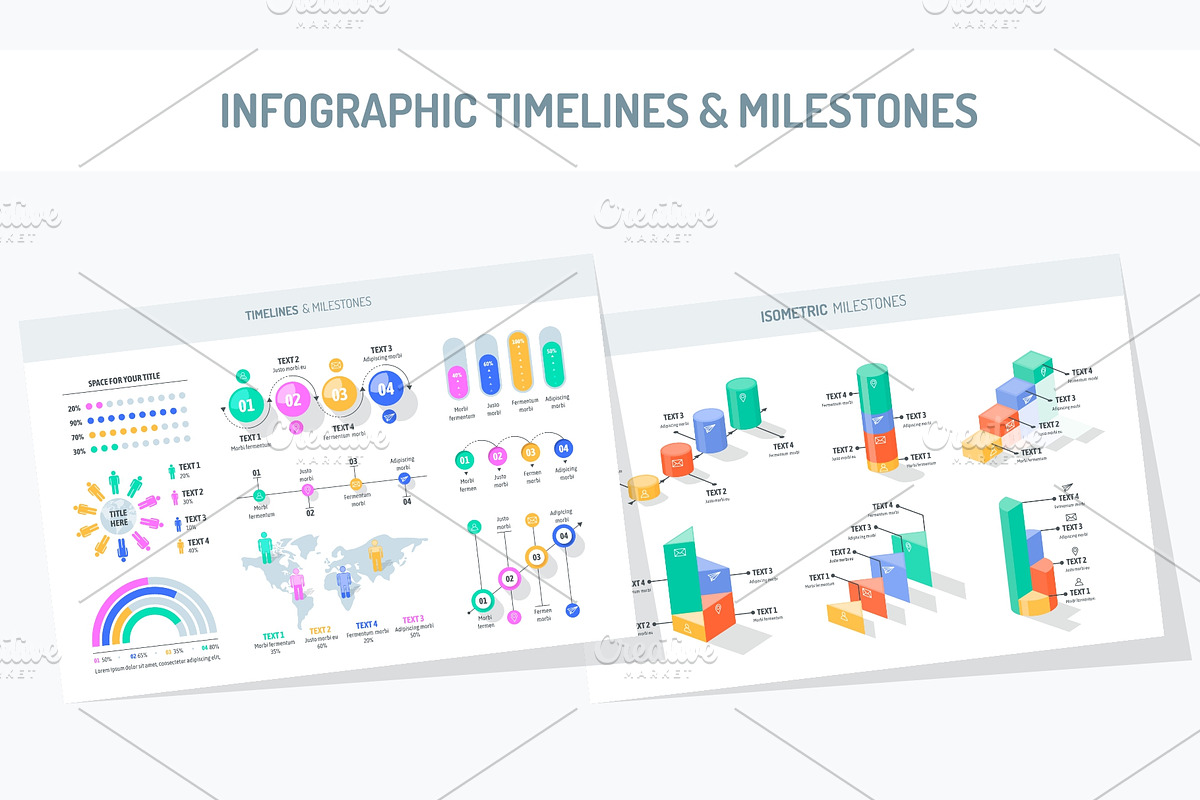 Infographic timelines & milestones, a Presentation Template by Rosa Puchalt