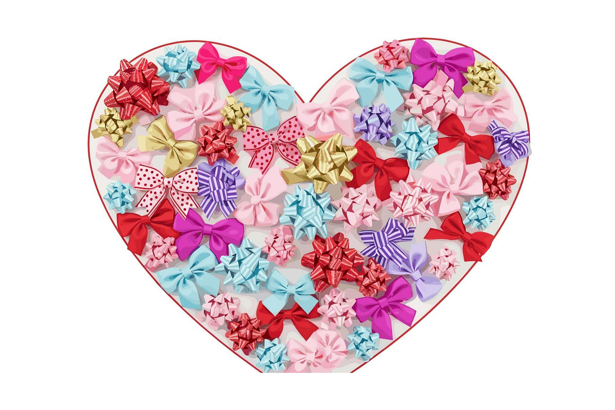Valentine Heart Frame Bow Collection, a Person Illustration by Designer_Momina (Photo 15 of 17)