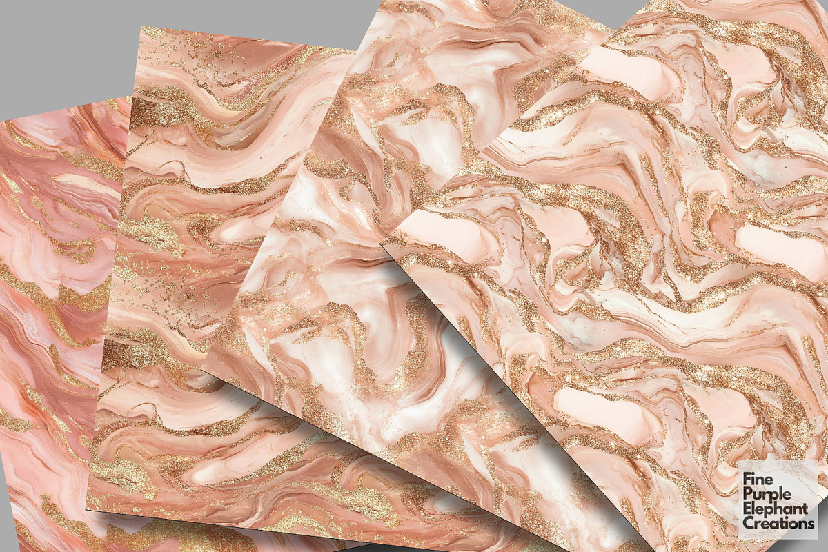 Rose Gold Marble Texture Granite, a Pattern Graphic by Fine Purple Elephant (Photo 2 of 5)