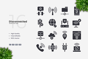 Disconnected Solid Icons