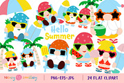 Gnomes Summer Beach, Flat Clipart, an Illustration by Noey smiley (Thumbnail 1 of 8)