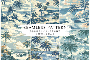 6 Island Breeze Seamless Patterns, a Pattern Graphic by Inknfolly