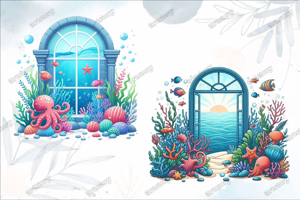 Under the Sea Window Clipart, a Graphic by designcity5 (Photo 3 of 5)