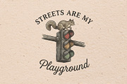 Streets are my playground, an Animal Illustration by Vectorlina (Thumbnail 1 of 4)