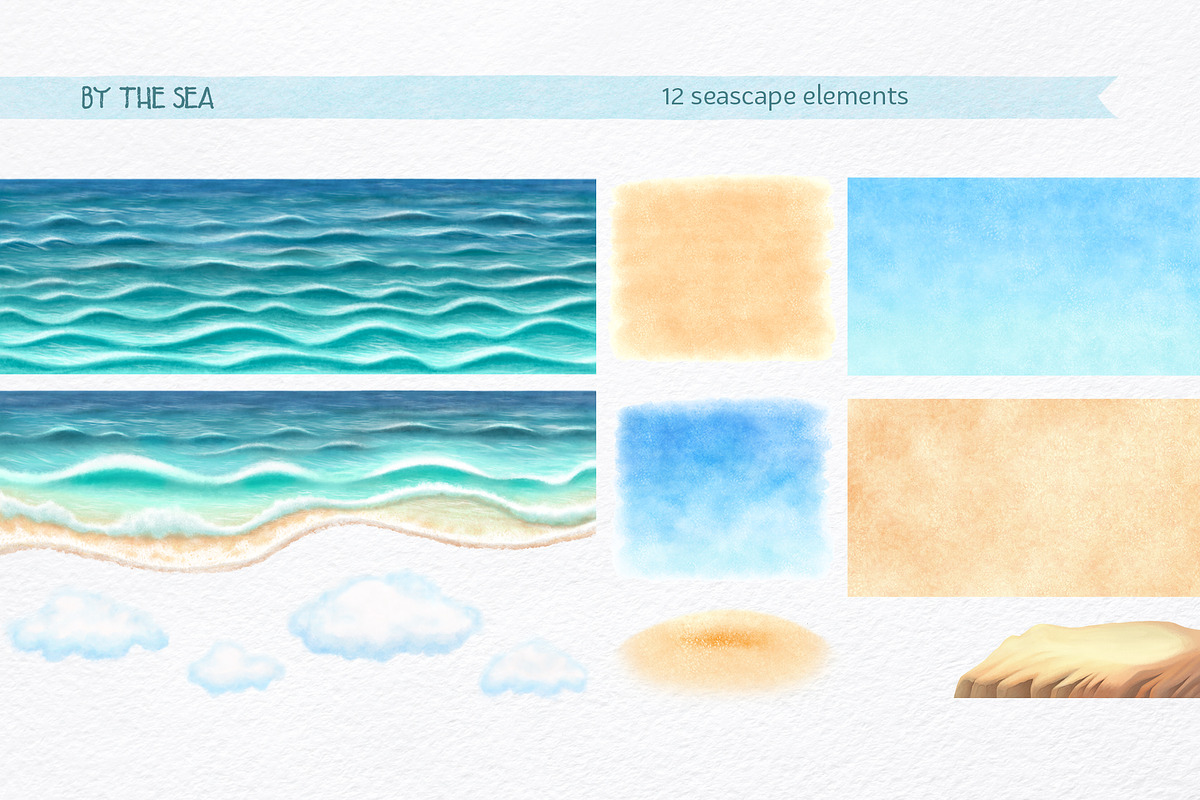 Sea Clipart. Patterns & Seascapes, a Person Illustration by MariArtySpace (Photo 4 of 15)
