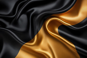 Elegant black and gold silk satin, a Photo by Pavel_design