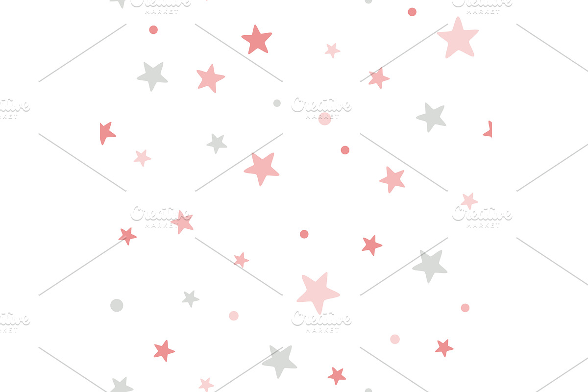 Cute simple seamless pattern with, an Illustration by Toltemara