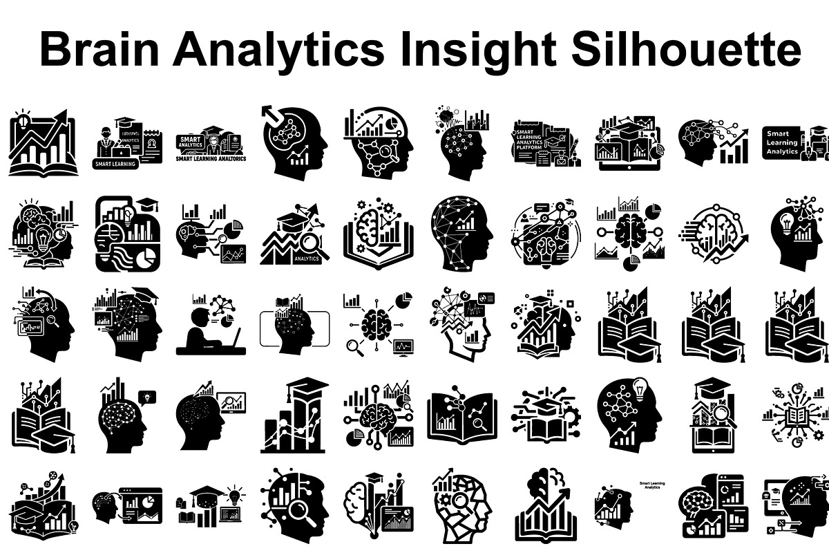 Brain Analytics Silhouettes, a Graphic by hafijul (Photo 14 of 14)