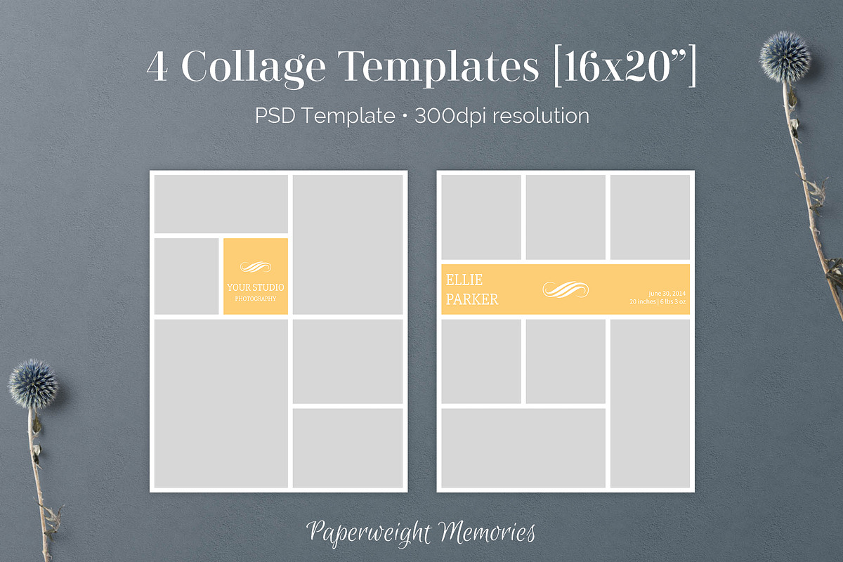 4 16x20 PSD Collage Board Templates, a Templates & Theme by Paperweight Memories (Photo 5 of 6)