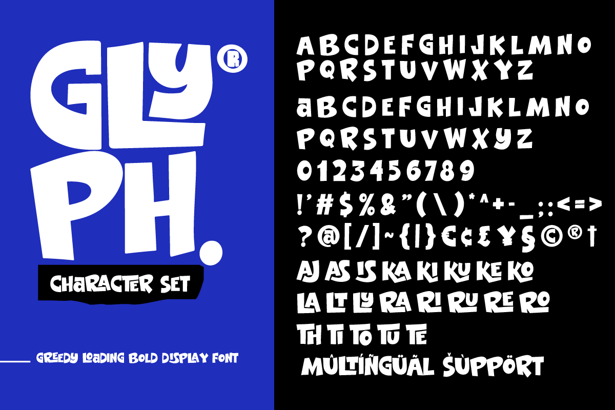 Greedy Loading Bold Display Font, a Sans Serif Font by Ronny Studio (Photo 9 of 9)