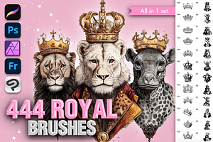 Royal Animals Procreate Brushes