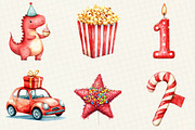 Red Kids Birthday Clipart, an Illustration by OK Design (Thumbnail 3 of 5)