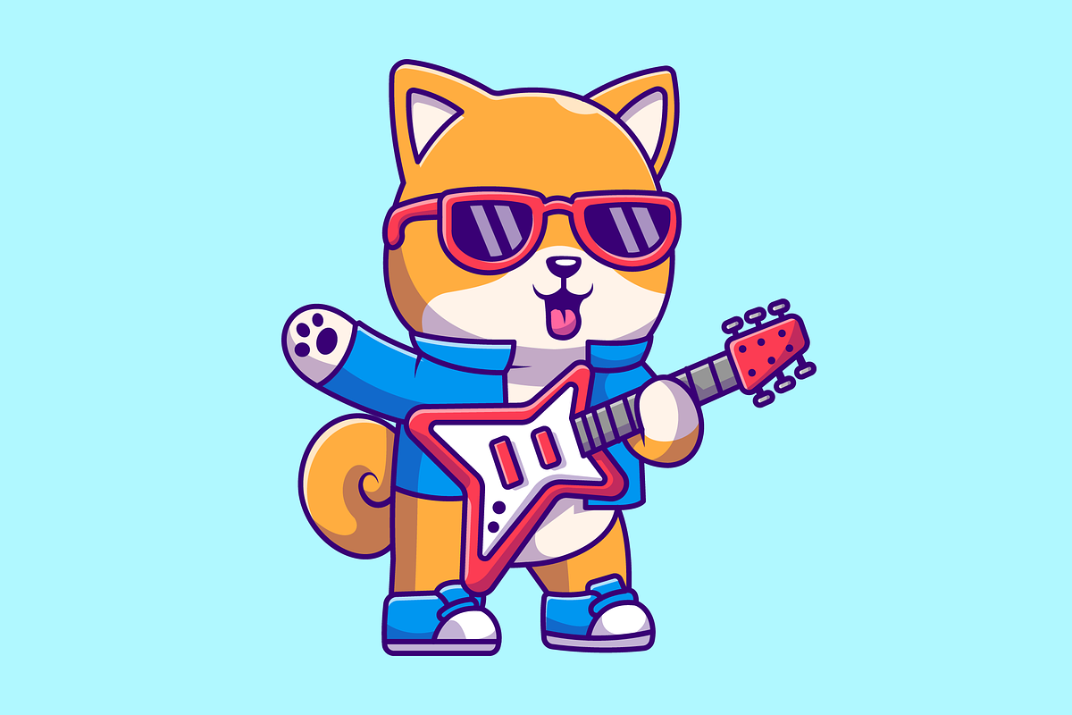 Cute Shiba Inu Dog Playing Guitar, an Animal Illustration by Catalyst Labs (Photo 3 of 3)