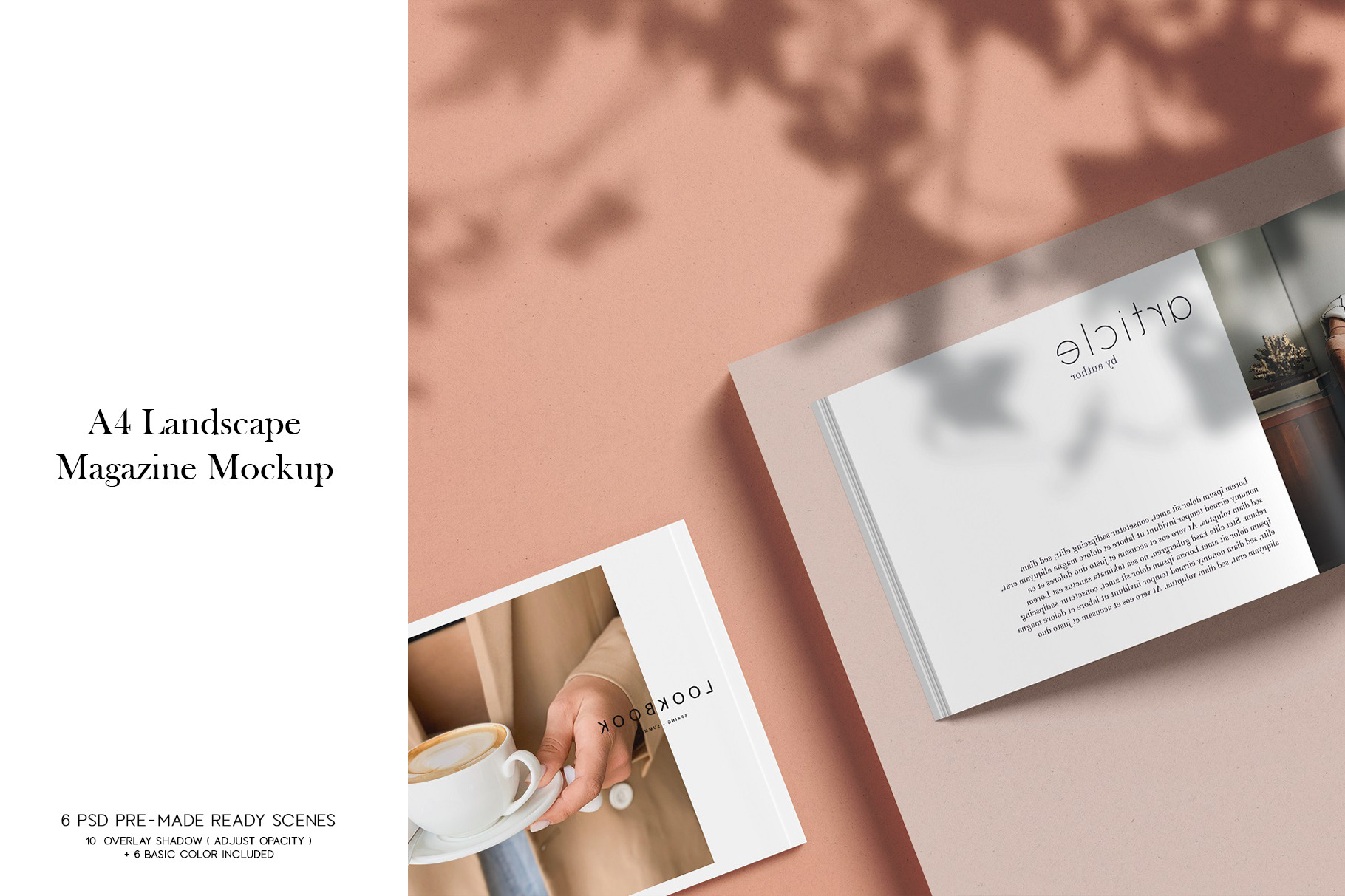 A4 Landscape Magazine Mock-Ups, a Books & Magazine Mockup by Momogi