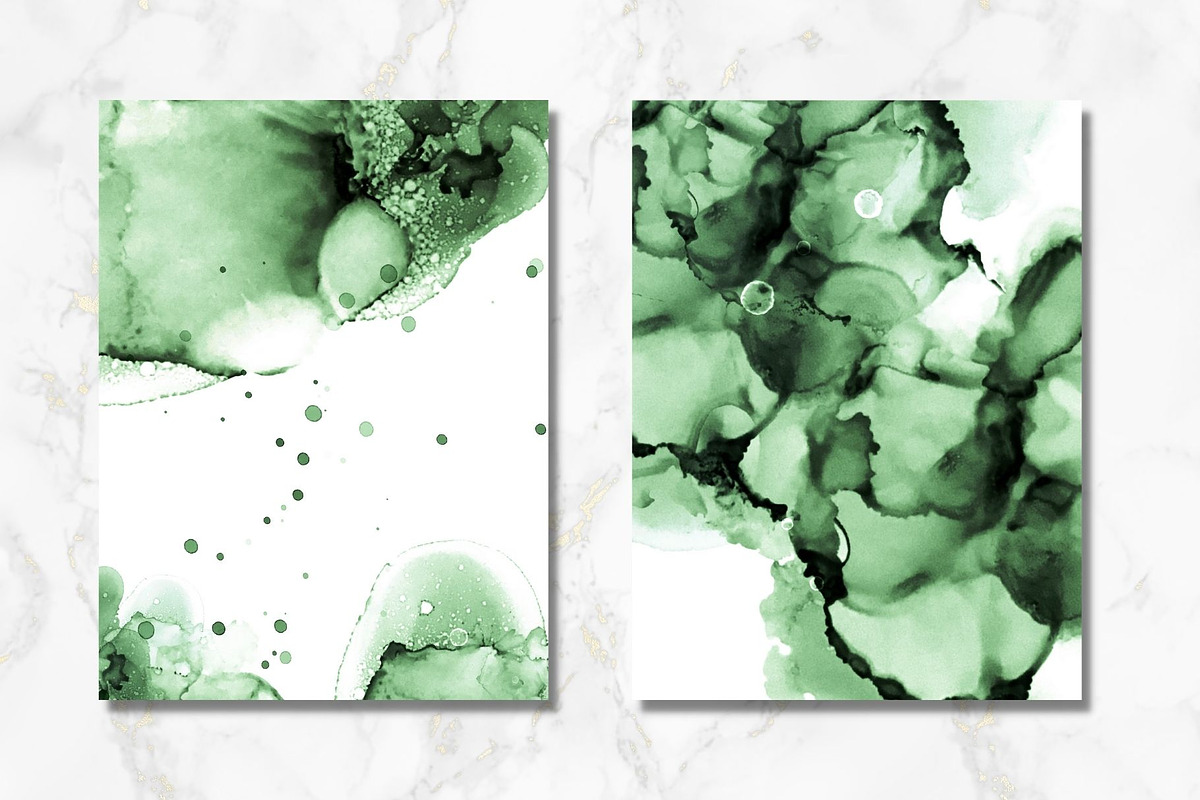 Green Alcohol Ink Textures, a Texture Graphic by Angela Roze (Photo 4 of 9)