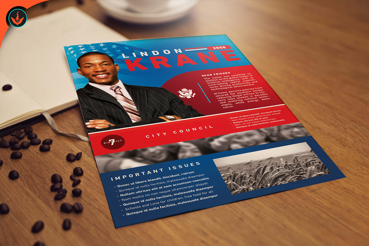 Political Candidate Flyer Template, a Flyer Template by SeraphimChris (Photo 3 of 5)