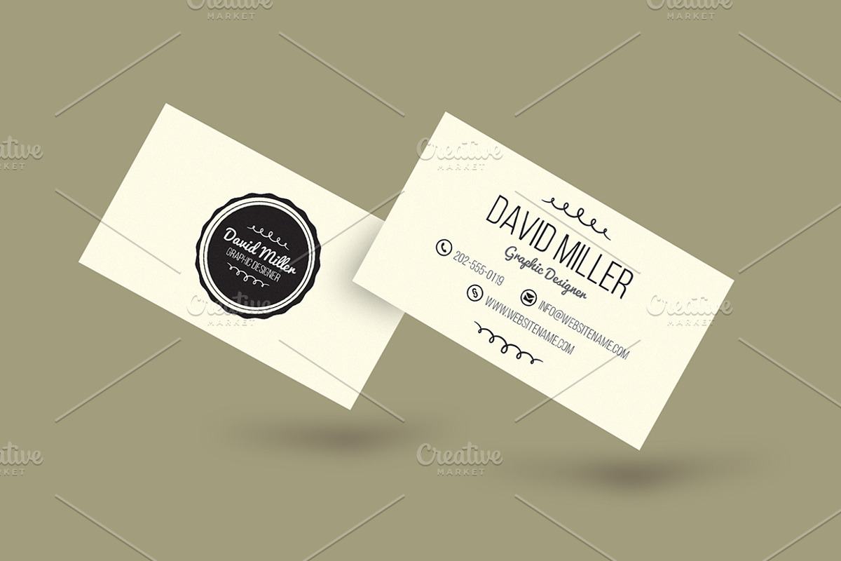 Vintage Minimal Business Card, a Business Card Template by GraphicPick (Photo 3 of 3)